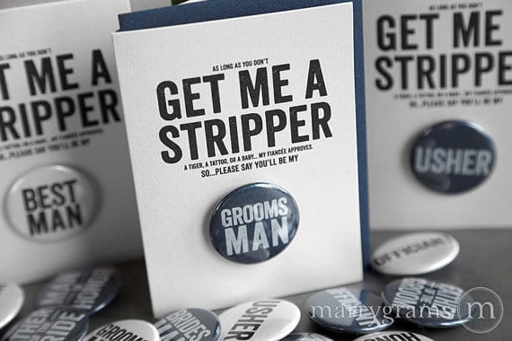 Mannelijke getuige vragen bruiloft 28 - kaartje stripper
