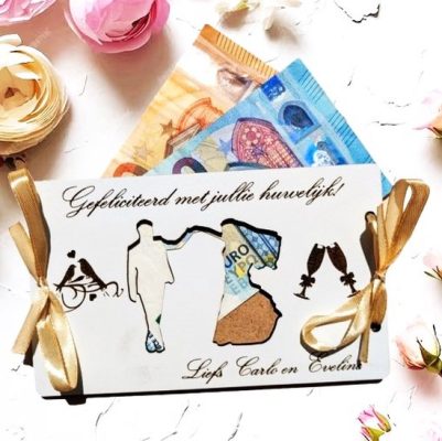 Geld bruiloft geven - Gepersonaliseerde geld cadeaukaart