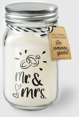 Goedkoop kado bruiloft - Mr & Mrs geurkaars