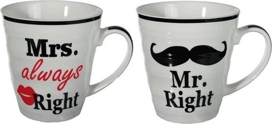 Kado bruidspaar - koffiemokken mr & mrs