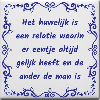 Tegeltjeswijsheid huwelijk